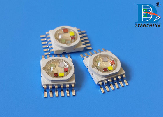 China 10W Multicolor Multichip LED Diodes , 6IN1 RGBWA Purple High Power Package LEDs supplier