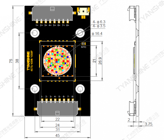 Full Spectrum LED Engine RGBLAC COB LED Array 400W Photography Lighting ...