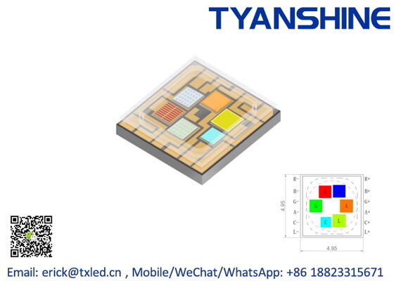 China Ceramic SMD5050 LED Multi-colour RGBLAC LED 10W Flat Lens RGBWW 20W LED supplier