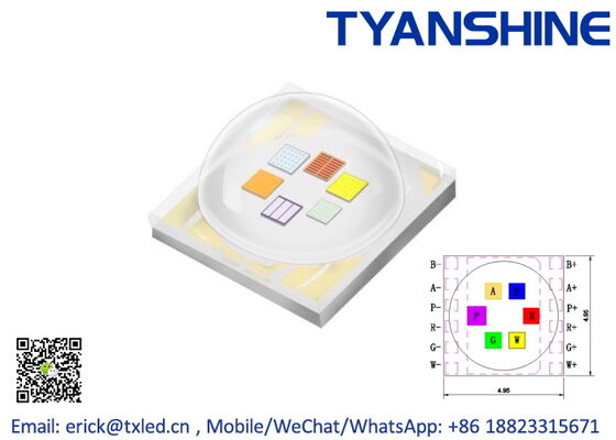 China Ceramic SMD5050 LED Multi-colour RGBLAC LED 10W Dome Lens RGBWAC 20W LED supplier