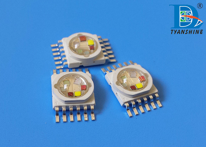10W Multicolor Multichip LED Diodes , 6IN1 RGBWA Purple High Power