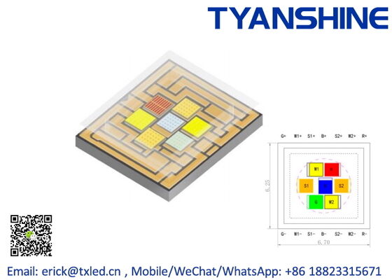 Stage Spot Lighting Ceramic SMD6070 LED 50W RGBLAC Light LED Source supplier