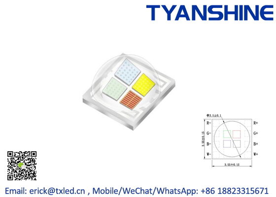 Ceramic SMD3535 LED RGBL 4Watt 500mA 4in1 RGBW LM-80 SMD RGBA LEDs supplier