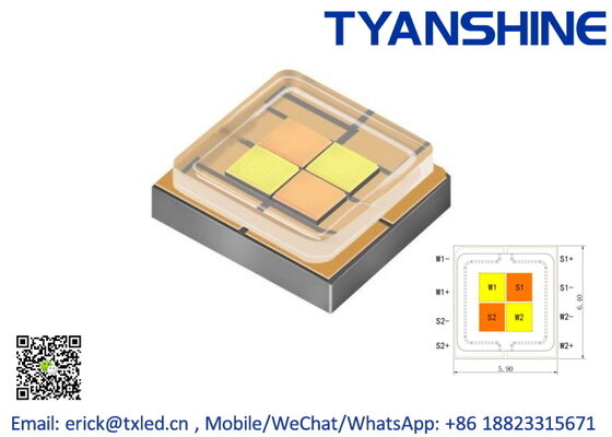 Ceramic SMD6065 LED RGBW 60Watt RGBL 4IN1 LED TunableWhite CRI80 LEDs supplier