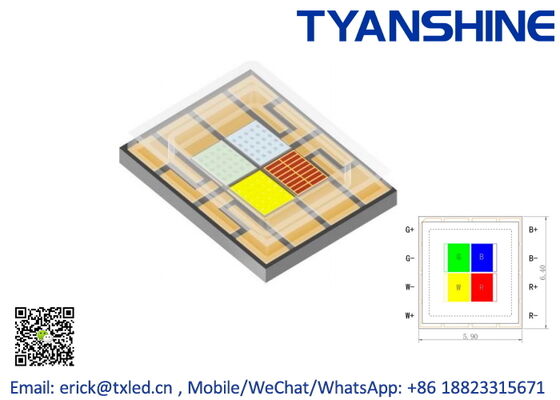 Ceramic SMD6065 LED RGBW 60Watt RGBL 4IN1 LED TunableWhite CRI80 LEDs